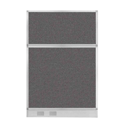 Versare Hush Panel Configurable Cubicle Partition 4' x 6' Charcoal Gray Fabric w/ Cable Channel 1855607